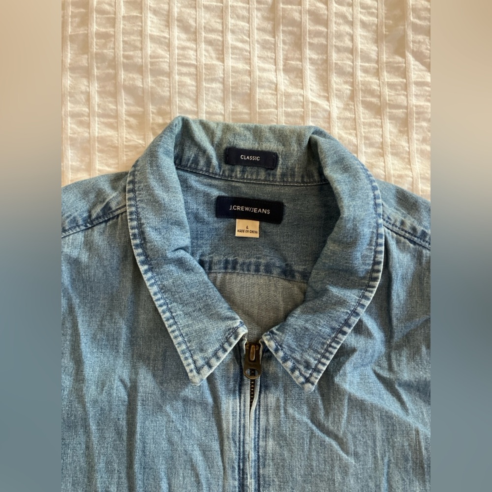 J. Crew denim shirt jacket full zip classic fit